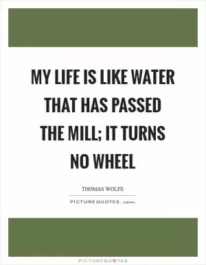 My life is like water that has passed the mill; it turns no wheel Picture Quote #1