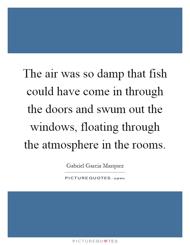 The air was so damp that fish could have come in through the doors and swum out the windows, floating through the atmosphere in the rooms Picture Quote #1