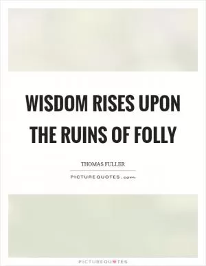 Wisdom rises upon the ruins of folly Picture Quote #1
