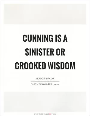 Cunning is a sinister or crooked wisdom Picture Quote #1