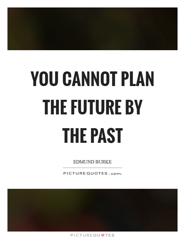 You cannot plan the future by the past Picture Quote #1