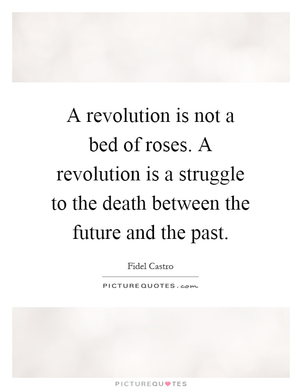 A revolution is not a bed of roses. A revolution is a struggle to the death between the future and the past Picture Quote #1