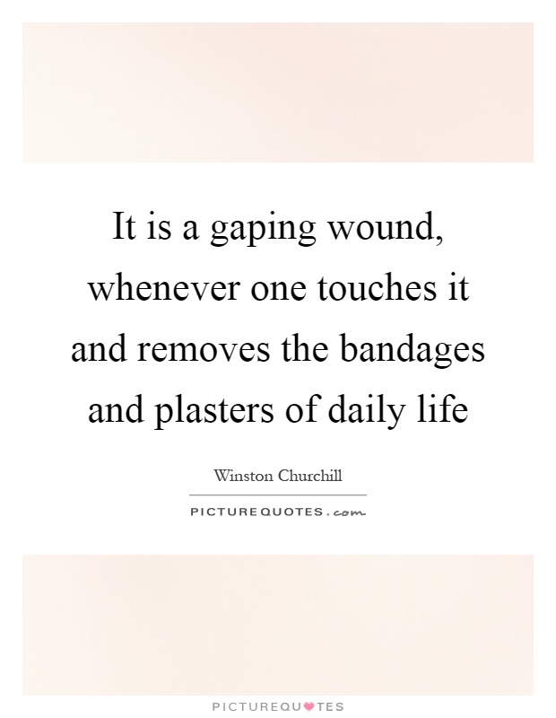 It is a gaping wound, whenever one touches it and removes the bandages and plasters of daily life Picture Quote #1
