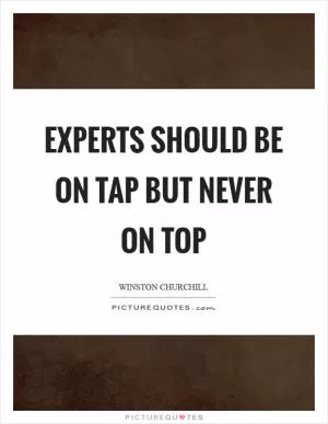 Experts should be on tap but never on top Picture Quote #1