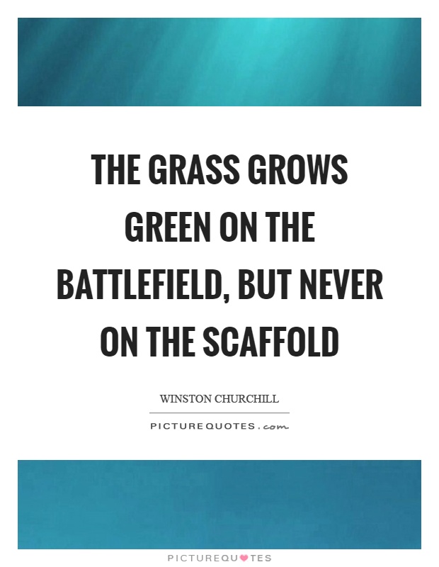 The grass grows green on the battlefield, but never on the scaffold Picture Quote #1