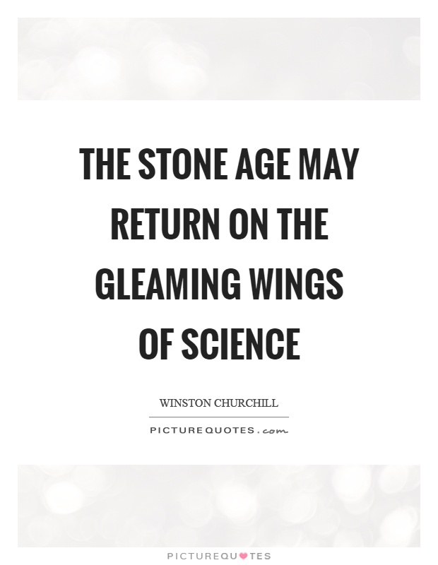 The stone age may return on the gleaming wings of science Picture Quote #1