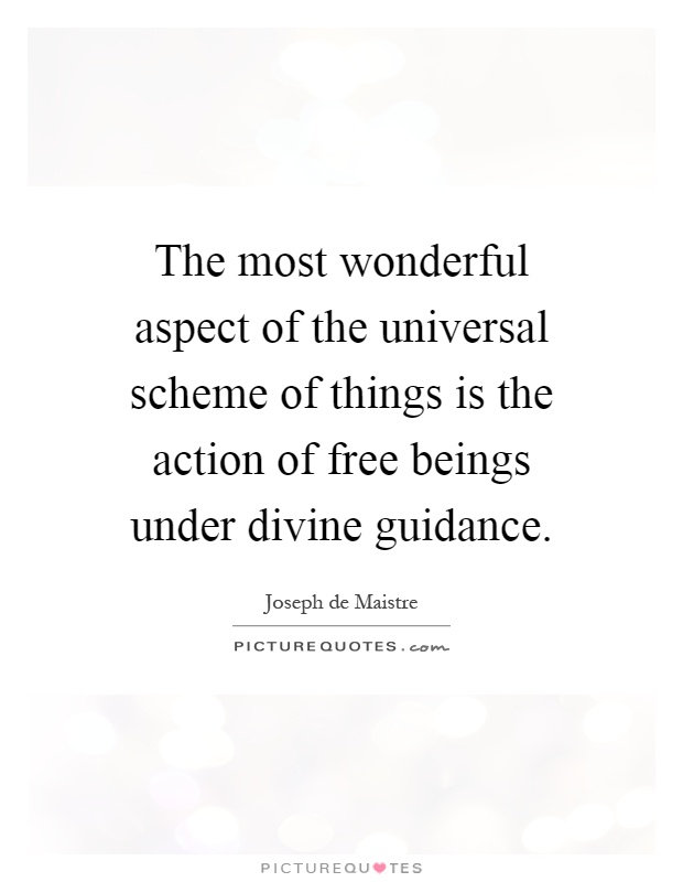 The most wonderful aspect of the universal scheme of things is the action of free beings under divine guidance Picture Quote #1