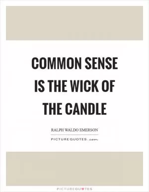 Common sense is the wick of the candle Picture Quote #1