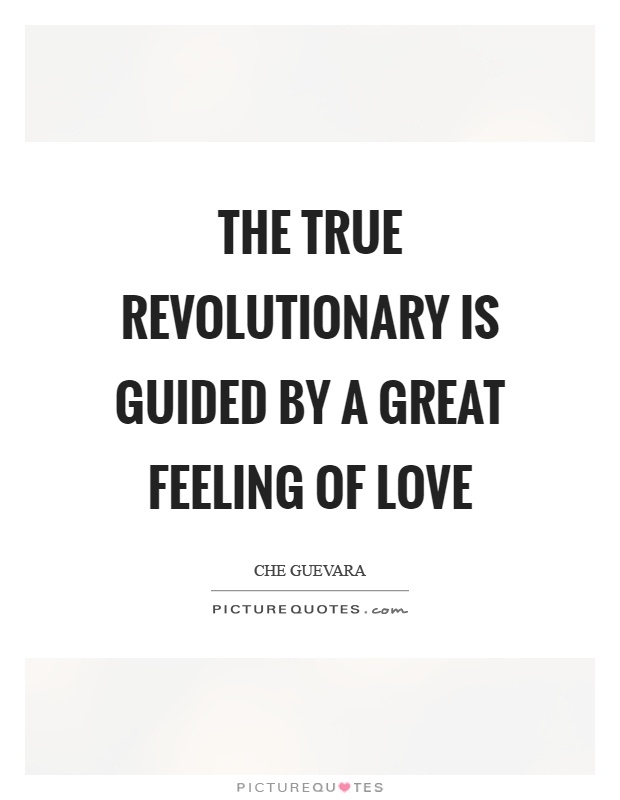 The true revolutionary is guided by a great feeling of love Picture Quote #1
