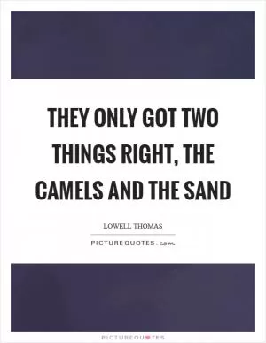 They only got two things right, the camels and the sand Picture Quote #1