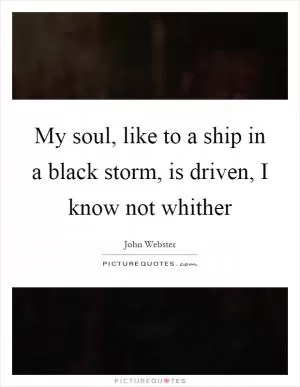 My soul, like to a ship in a black storm, is driven, I know not whither Picture Quote #1