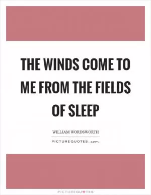 The winds come to me from the fields of sleep Picture Quote #1