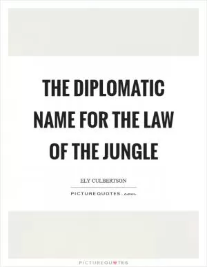 The diplomatic name for the law of the jungle Picture Quote #1