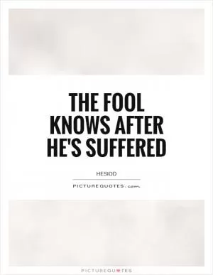 The fool knows after he's suffered Picture Quote #1