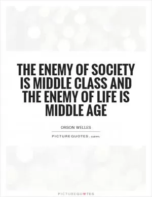 The enemy of society is middle class and the enemy of life is middle age Picture Quote #1