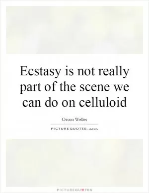 Ecstasy is not really part of the scene we can do on celluloid Picture Quote #1