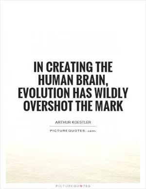 In creating the human brain, evolution has wildly overshot the mark Picture Quote #1