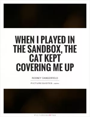 When I played in the sandbox, the cat kept covering me up Picture Quote #1