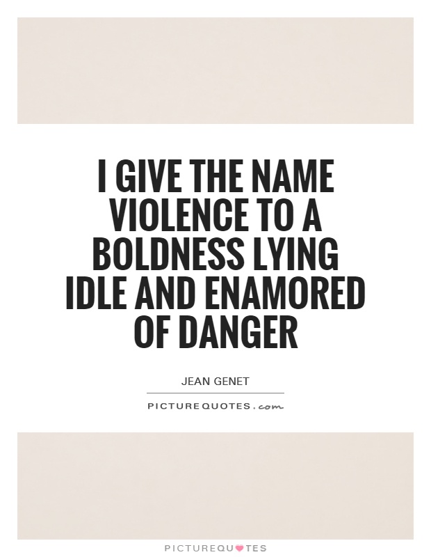 I give the name violence to a boldness lying idle and enamored of danger Picture Quote #1