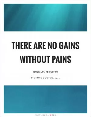 There are no gains without pains Picture Quote #1