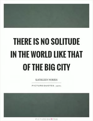 There is no solitude in the world like that of the big city Picture Quote #1