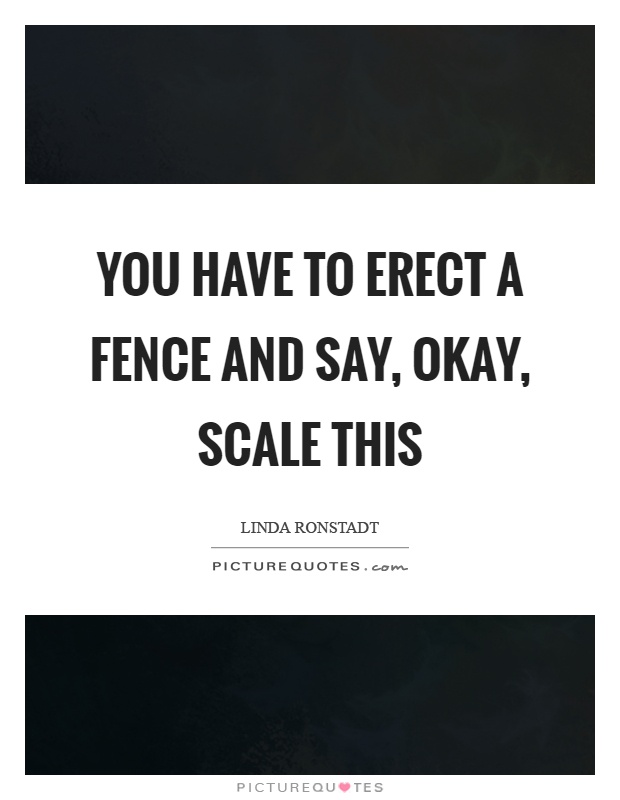You have to erect a fence and say, okay, scale this Picture Quote #1