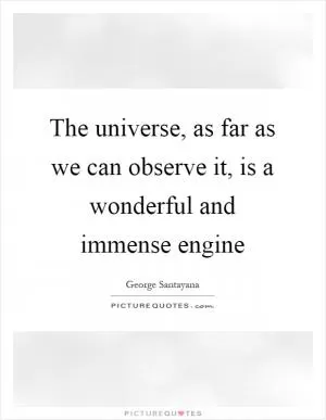 The universe, as far as we can observe it, is a wonderful and immense engine Picture Quote #1