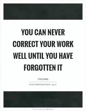 You can never correct your work well until you have forgotten it Picture Quote #1