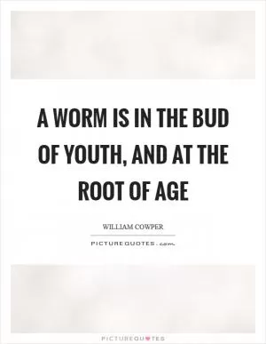 A worm is in the bud of youth, and at the root of age Picture Quote #1
