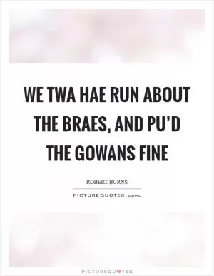 We twa hae run about the braes, and pu’d the gowans fine Picture Quote #1