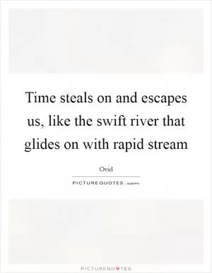 Time steals on and escapes us, like the swift river that glides on with rapid stream Picture Quote #1