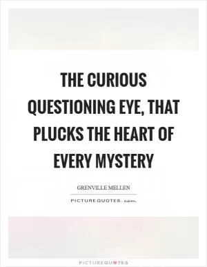 The curious questioning eye, that plucks the heart of every mystery Picture Quote #1