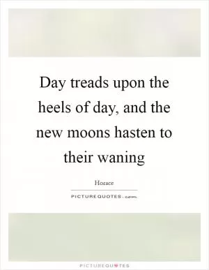 Day treads upon the heels of day, and the new moons hasten to their waning Picture Quote #1