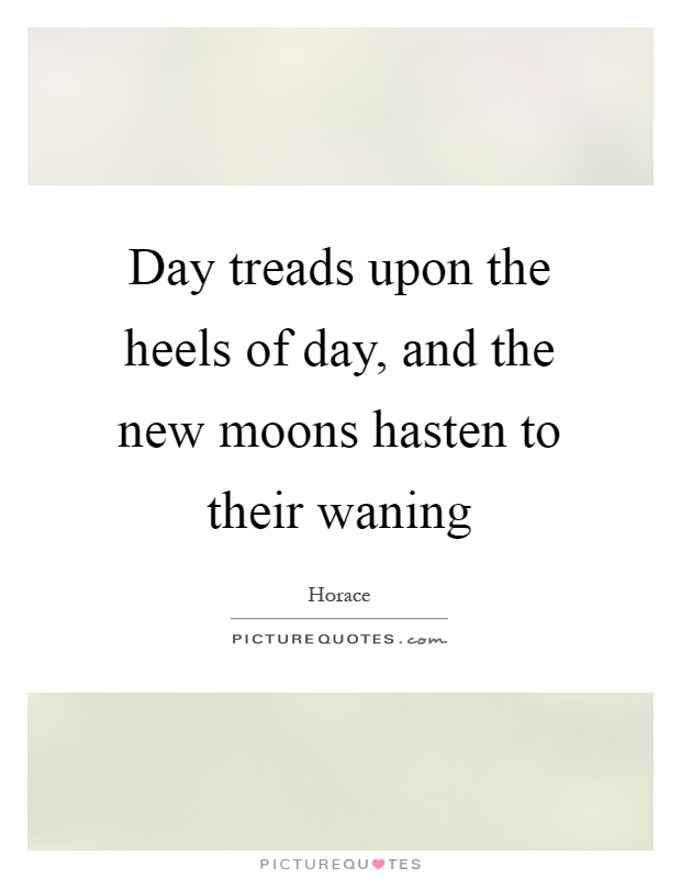 Day treads upon the heels of day, and the new moons hasten to their waning Picture Quote #1