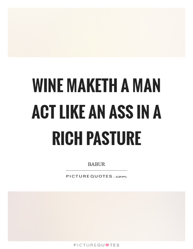 Wine maketh a man act like an ass in a rich pasture Picture Quote #1