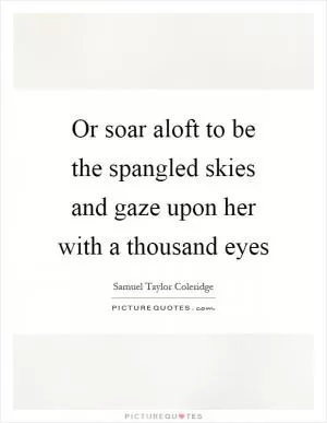 Or soar aloft to be the spangled skies and gaze upon her with a thousand eyes Picture Quote #1