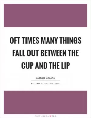 Oft times many things fall out between the cup and the lip Picture Quote #1