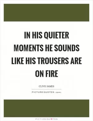 In his quieter moments he sounds like his trousers are on fire Picture Quote #1