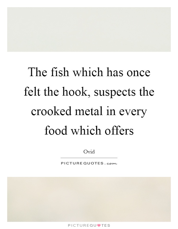 The fish which has once felt the hook, suspects the crooked metal in every food which offers Picture Quote #1