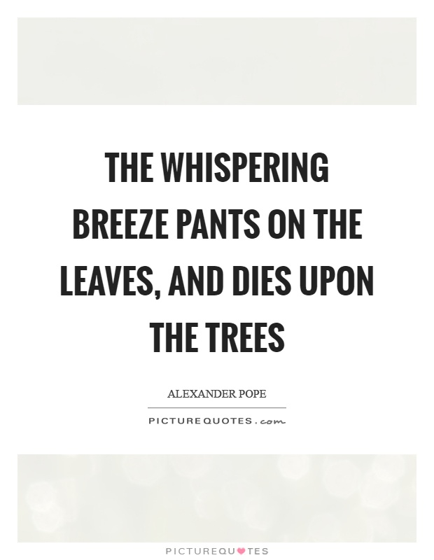 The whispering breeze pants on the leaves, and dies upon the trees Picture Quote #1