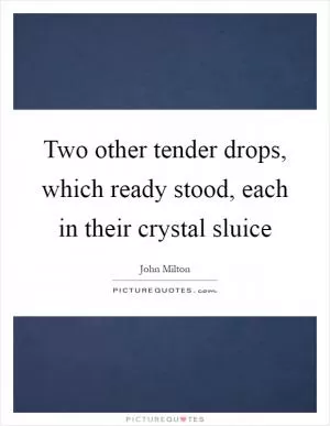 Two other tender drops, which ready stood, each in their crystal sluice Picture Quote #1
