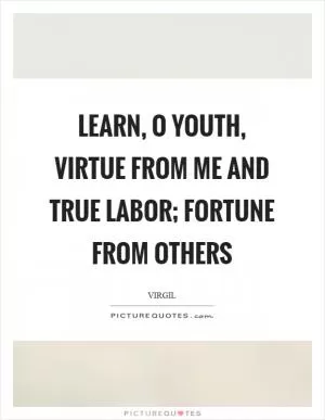 Learn, o youth, virtue from me and true labor; fortune from others Picture Quote #1