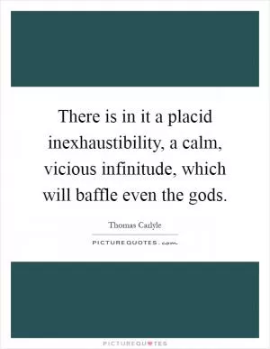There is in it a placid inexhaustibility, a calm, vicious infinitude, which will baffle even the gods Picture Quote #1