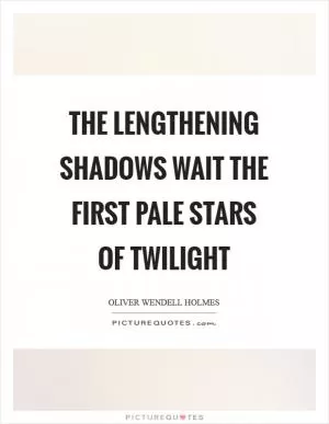 The lengthening shadows wait the first pale stars of twilight Picture Quote #1