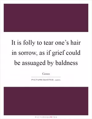 It is folly to tear one’s hair in sorrow, as if grief could be assuaged by baldness Picture Quote #1