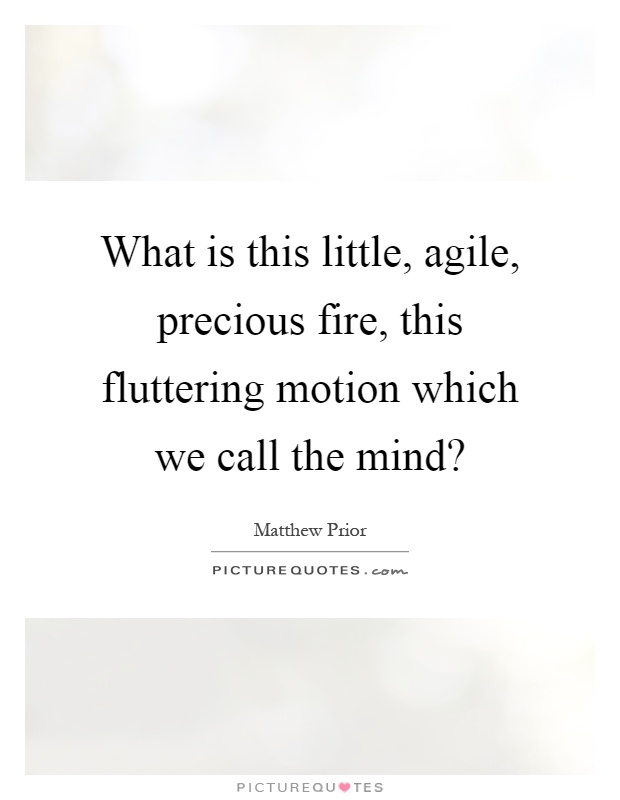 What is this little, agile, precious fire, this fluttering motion which we call the mind? Picture Quote #1