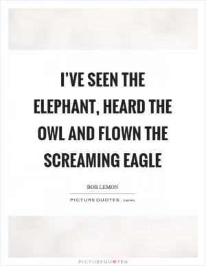I’ve seen the elephant, heard the owl and flown the screaming eagle Picture Quote #1