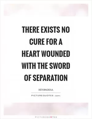 There exists no cure for a heart wounded with the sword of separation Picture Quote #1