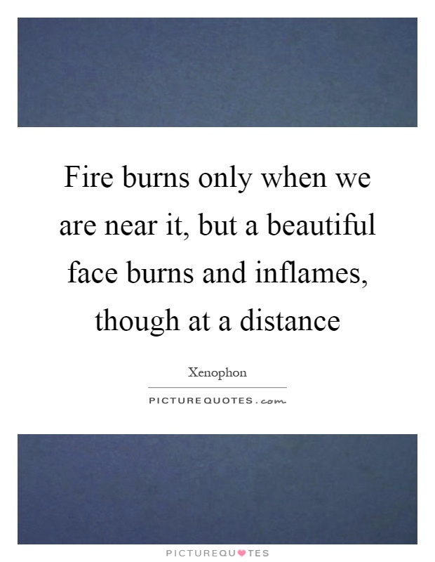 Fire burns only when we are near it, but a beautiful face burns and inflames, though at a distance Picture Quote #1