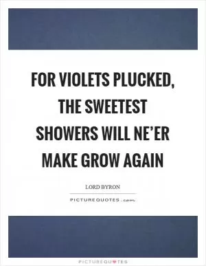For violets plucked, the sweetest showers will ne’er make grow again Picture Quote #1